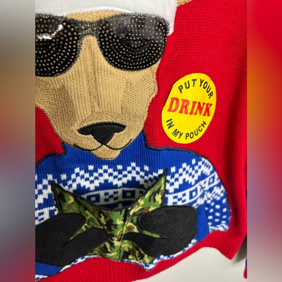 New! NWT. Christmas party/ugly sweater, deer, Camo, holiday festive! Medium. - Picture 3 of 6